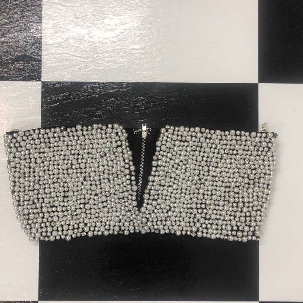 RARE DOLLS KILL PEARL COVERED BUSTIER